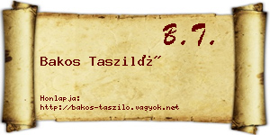 Bakos Tasziló névjegykártya